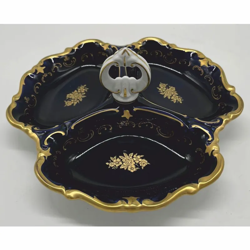 Casa Padrino Luxury Baroque Porcelain Serving Bowl with Handle Ø 25 cm - Reichenbach Porcelain Angebot