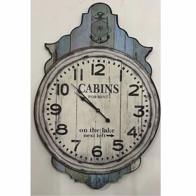 Casa Padrino wall clock in retro design antique gray H. 76 cm - Wall decoration Markenprodukt