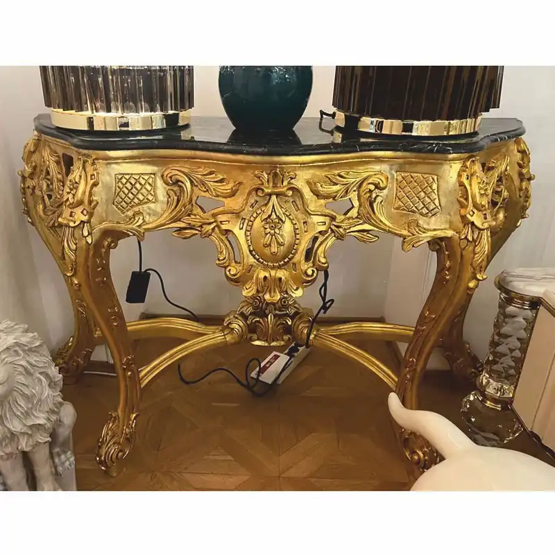 Casa Padrino baroque console with marble top gold / black 150 cm - 1B Goods Heißes Angebot