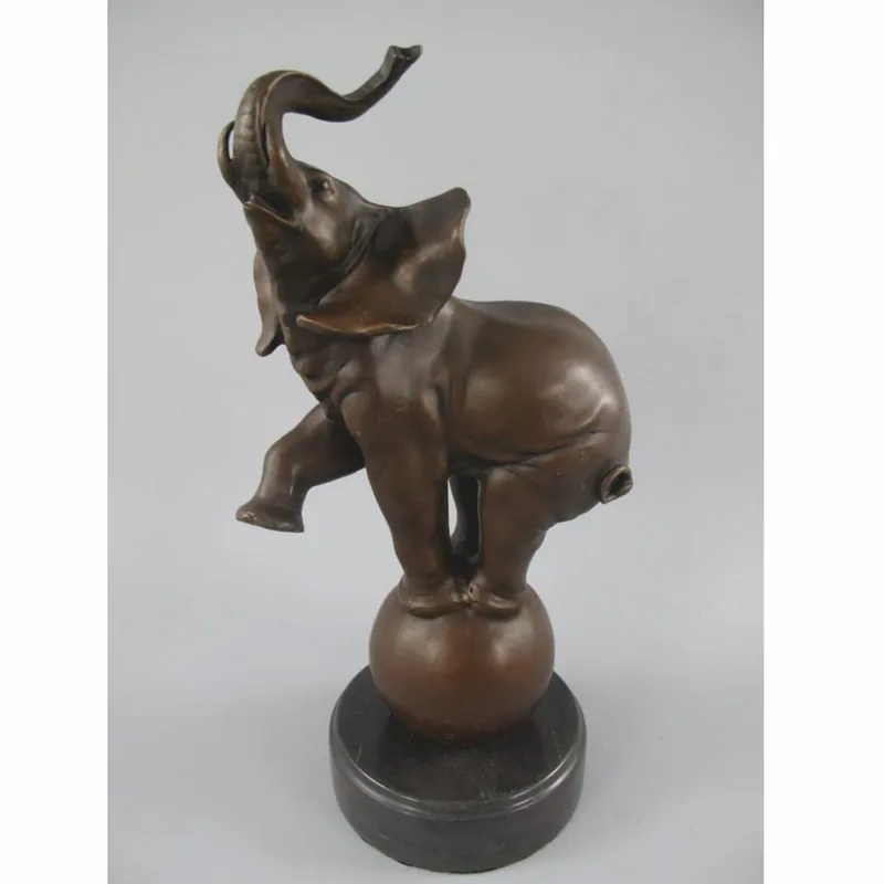Casa Padrino bronze decorative sculpture elephant bronze / black H. 33 cm - Decorative figure Echt