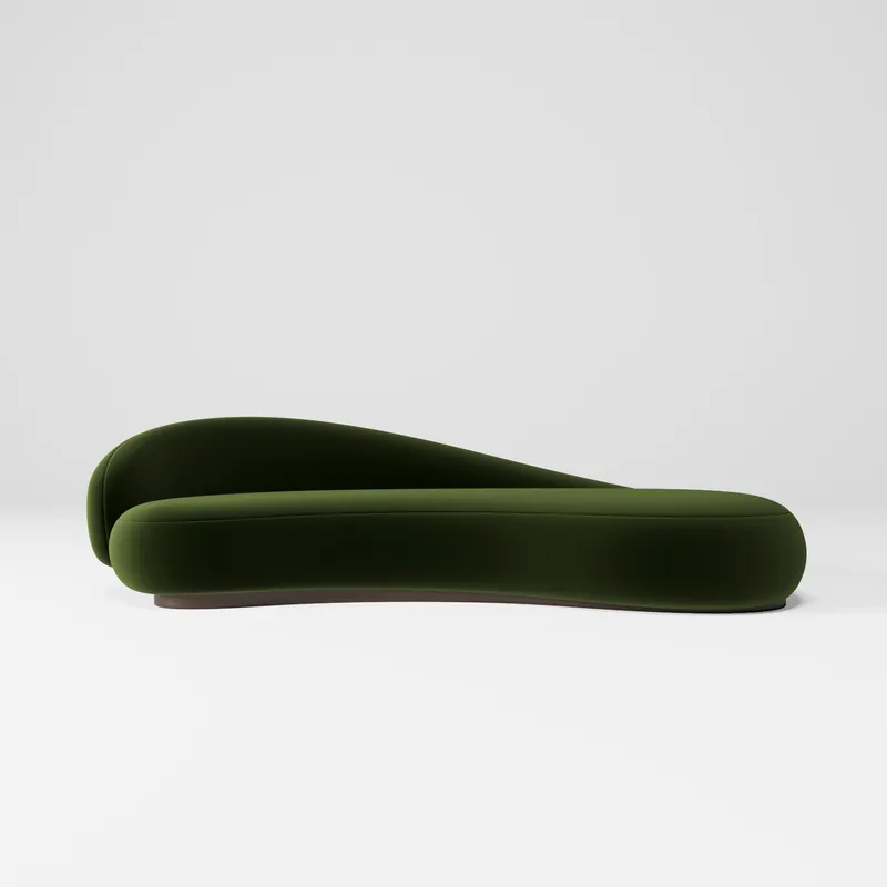 Casa Padrino luxury velvet sofa left side green / dark brown 280 cm - Living room & hotel furniture Neuheit