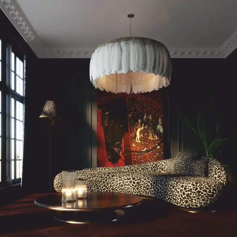 Casa Padrino luxury sofa right side leopard / brown / silver 280 cm - Living room & hotel furniture Highlight