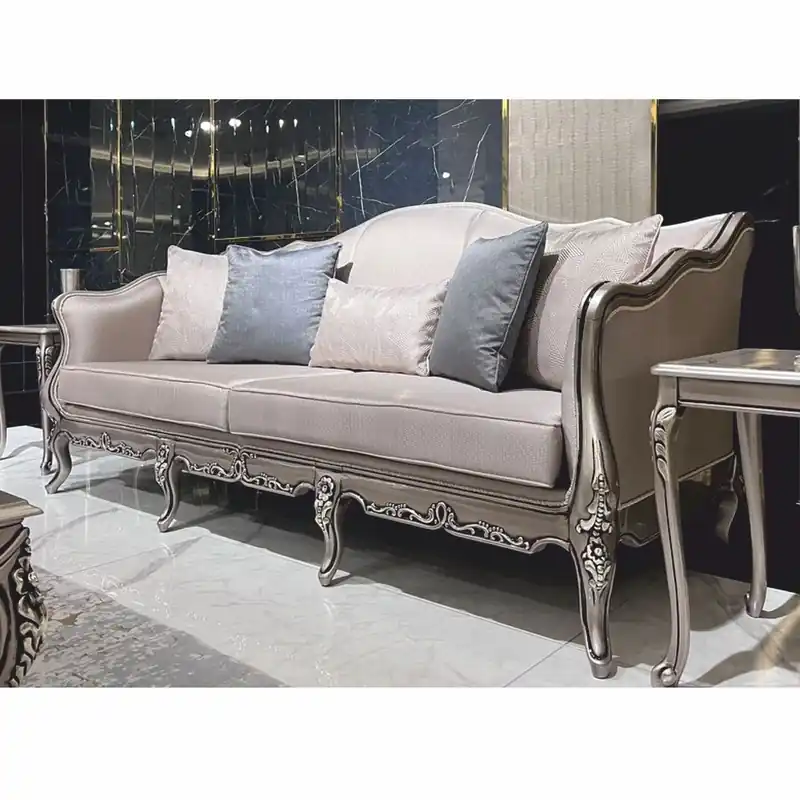 Casa Padrino luxury baroque sofa silver 225 cm - Baroque style living room furniture Bestpreis