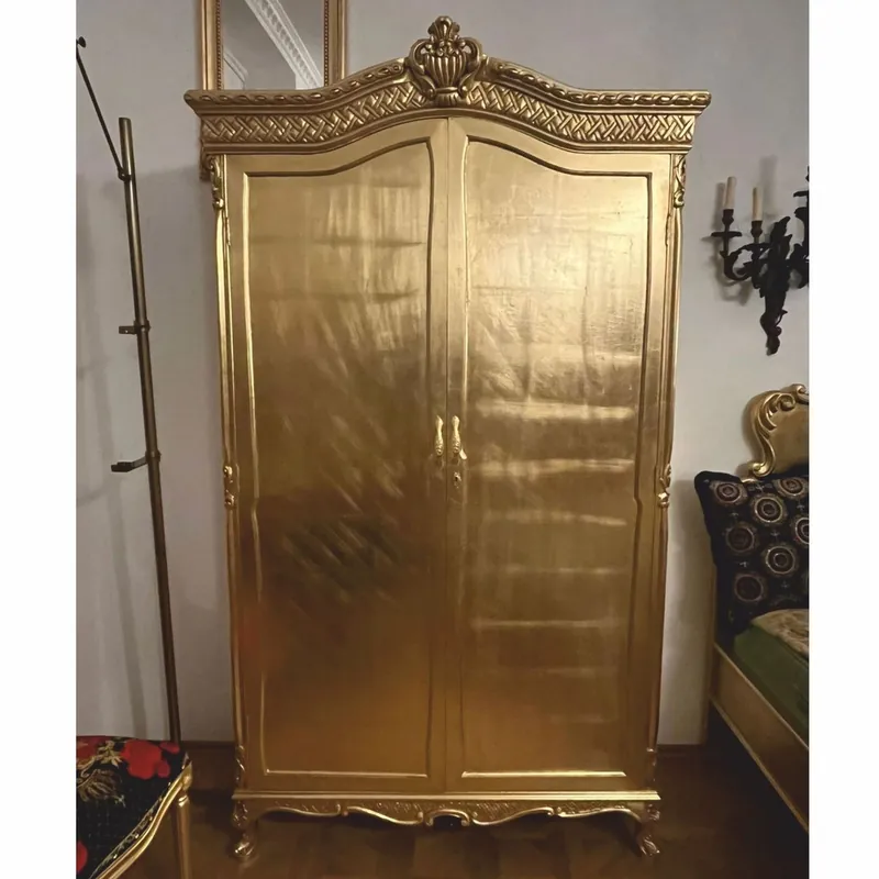 Casa Padrino Baroque Bedroom Cabinet with 2 Doors Gold H. 220 cm - Baroque Style Bedroom Furniture Super-Preis