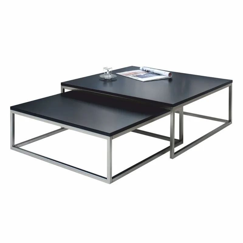 Solange Der Vorrat Reicht Casa Padrino coffee table set of 2 black / silver - Living room furniture
