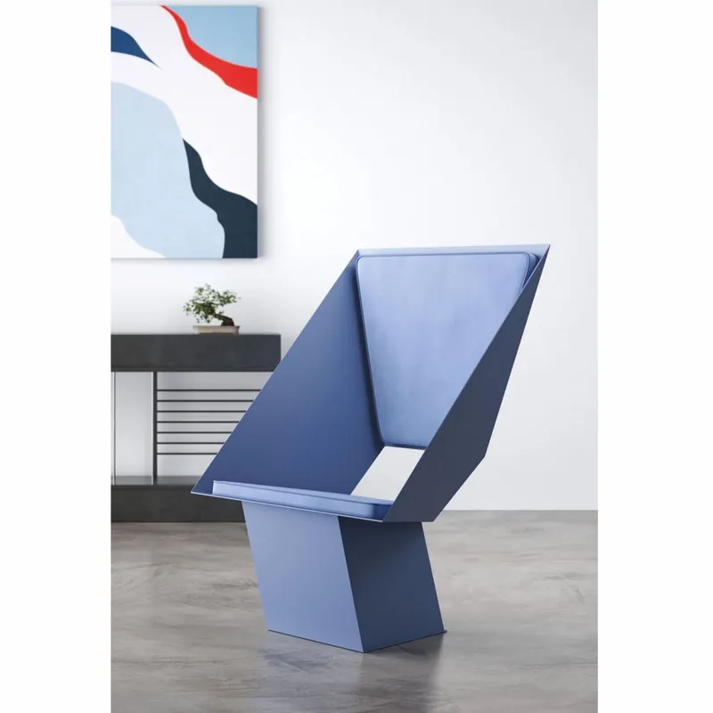 Casa Padrino luxury designer living room & hotel metal armchair blue - Made in Italy Expressversand
