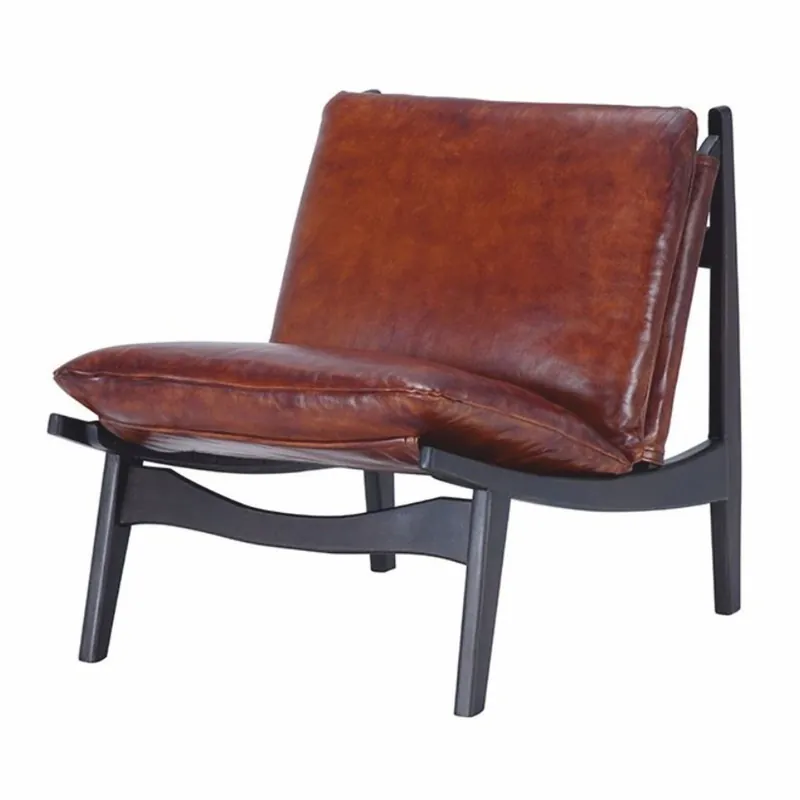 Schnäppchen Casa Padrino luxury genuine leather armchair brown / anthracite - Genuine leather furniture