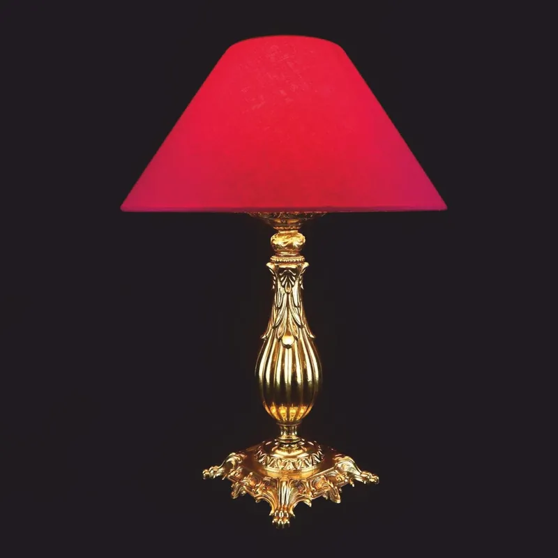 Garantierte Lieferung Casa Padrino luxury baroque table lamp gold / red Ø 34 x H. 45 cm - Baroque lights