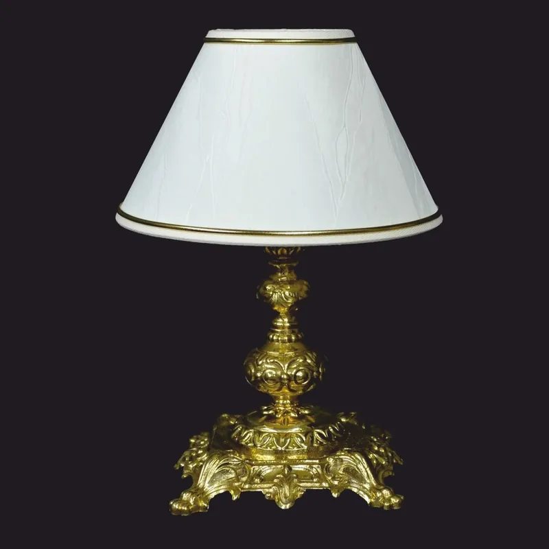 Casa Padrino luxury baroque table lamp gold shiny / white Ø 20 x H. 27 cm - Baroque lights Preiswert