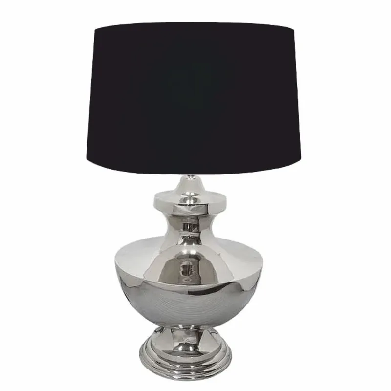Kracherpreis Casa Padrino Art Deco metal table lamp silver / black Ø 46 x H. 69 cm