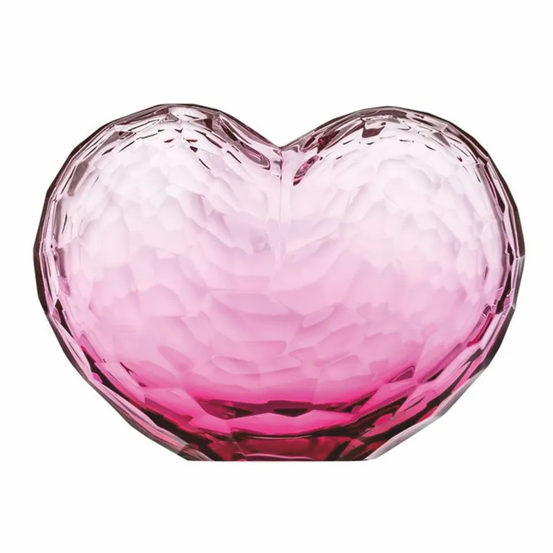 Sofort Bestellen Casa Padrino luxury crystal glass decorative heart pink 13.5 x 10 x H. 10 cm - Mouth-blown & hand-polished