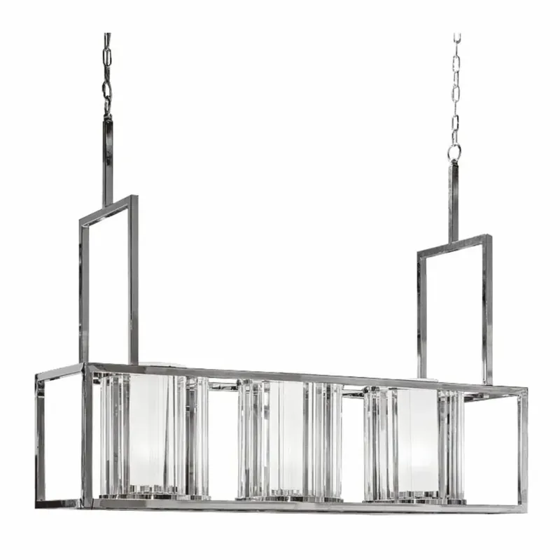 Günstig Casa Padrino metal hanging lamp with glass lampshades silver 120 cm