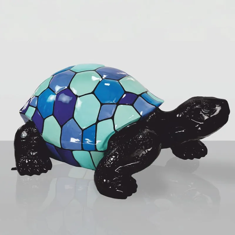 Billig Casa Padrino XXL decorative sculpture turtle black / blue / mint green 196 cm - Decorative figure