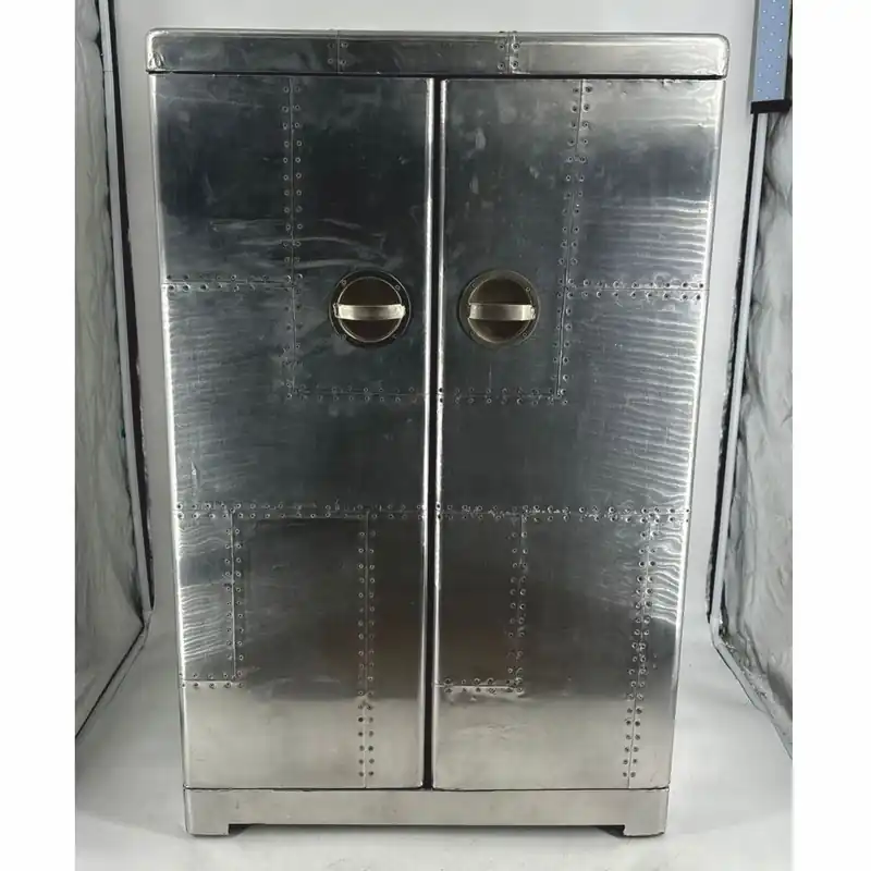 Casa Padrino aluminum airplane bar cabinet silver / black H. 113 cm Neue Ware