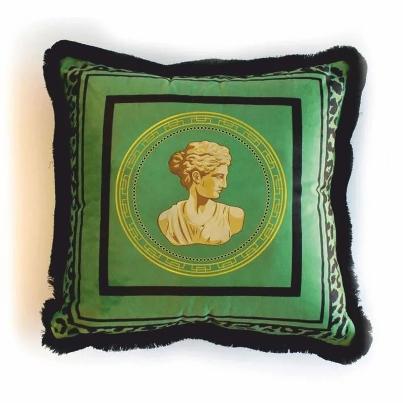 Casa Padrino luxury decorative pillow baroque woman's bust green / black 45 x 45 cm Bestpreis