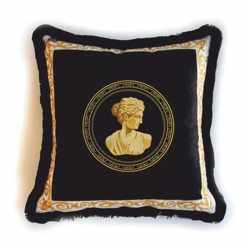 Ausverkauf Casa Padrino luxury decorative pillow baroque woman's bust black / white 45 x 45 cm