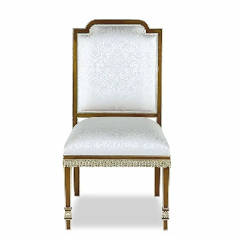Casa Padrino Luxury Baroque Mahogany Dining Chair White / Brown / Gold H. 102 cm - Baroque Furniture Finale Aktion