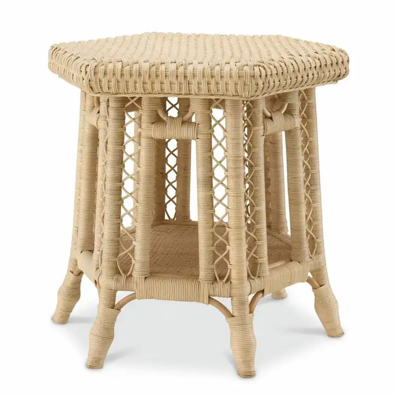 Casa Padrino luxury rattan side table natural 60 x 52 x H. 58 cm - Luxury furniture Jetzt Bestellen