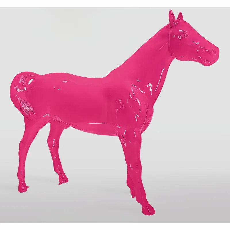 Ausverkauf Casa Padrino XXL decorative sculpture horse pink 245 x H. 200 cm - Life size garden figure