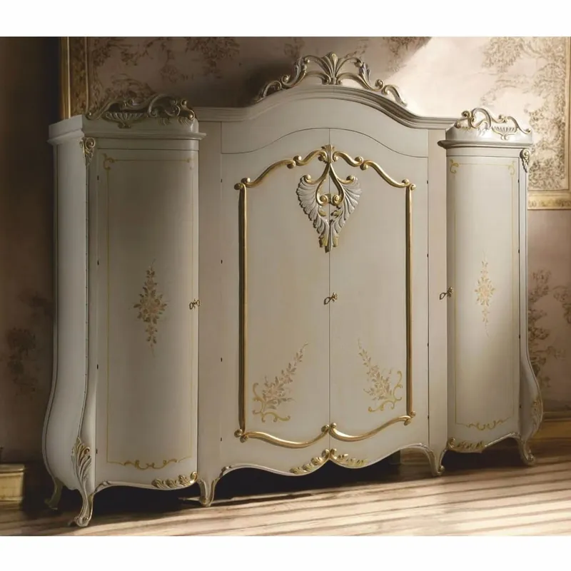 Solange Der Vorrat Reicht Casa Padrino luxury baroque bedroom cabinet with 4 doors cream / gold 300 cm - Made in Italy