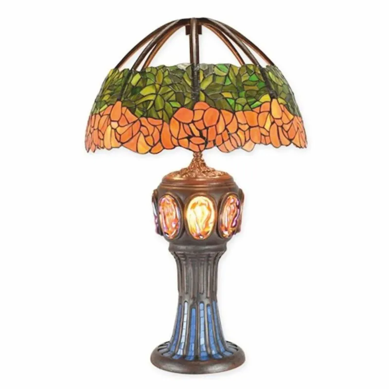 Mega-Angebot Casa Padrino luxury Tiffany table lamp lamp green / orange H. 79.5 cm - Tiffany lights