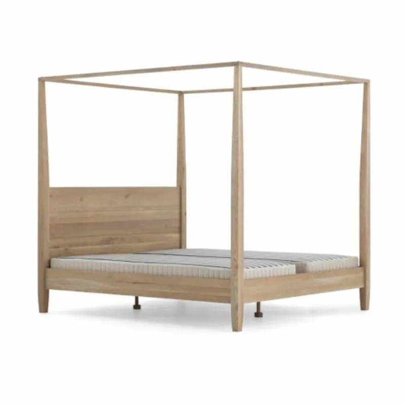 Casa Padrino country style canopy bed natural / gray - Various Sizes - Bedroom furniture Neu