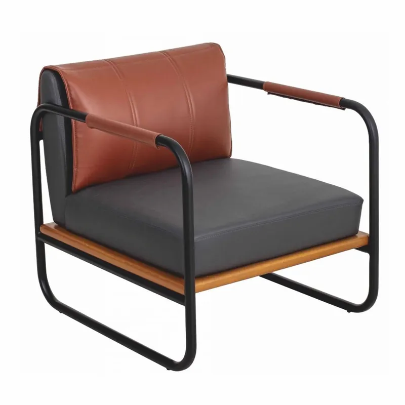 Casa Padrino luxury faux leather armchair gray / brown / natural / black - Luxury furniture Preisknaller