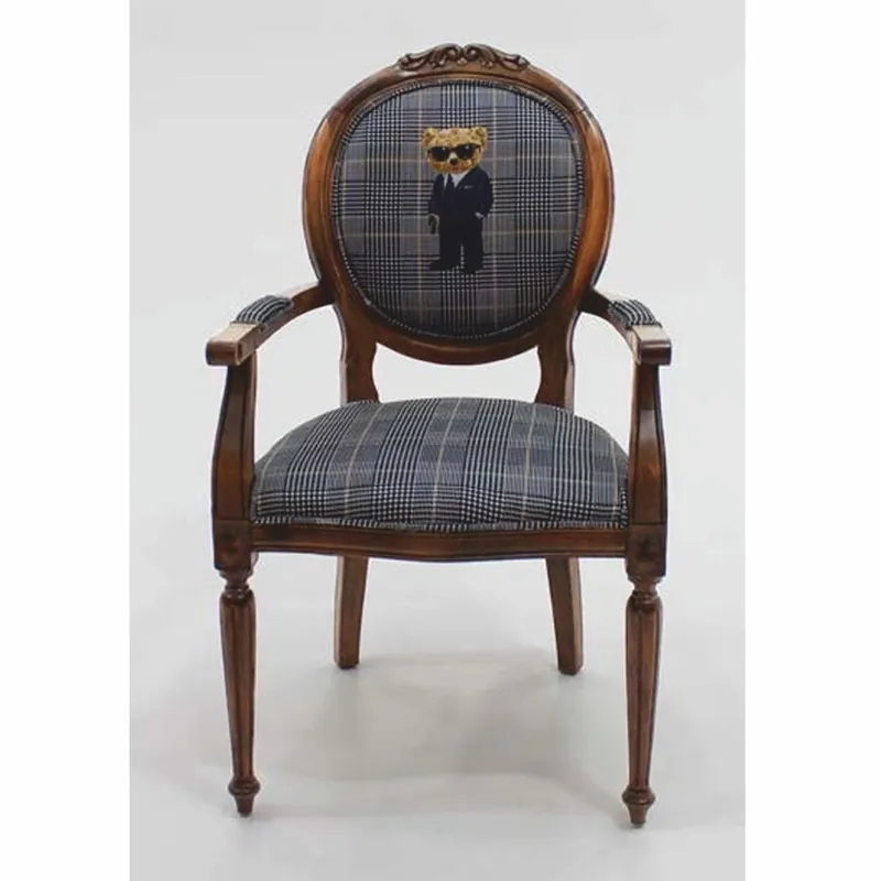 Sale Casa Padrino luxury baroque dining room chair with armrests spy teddy bear blue / brown