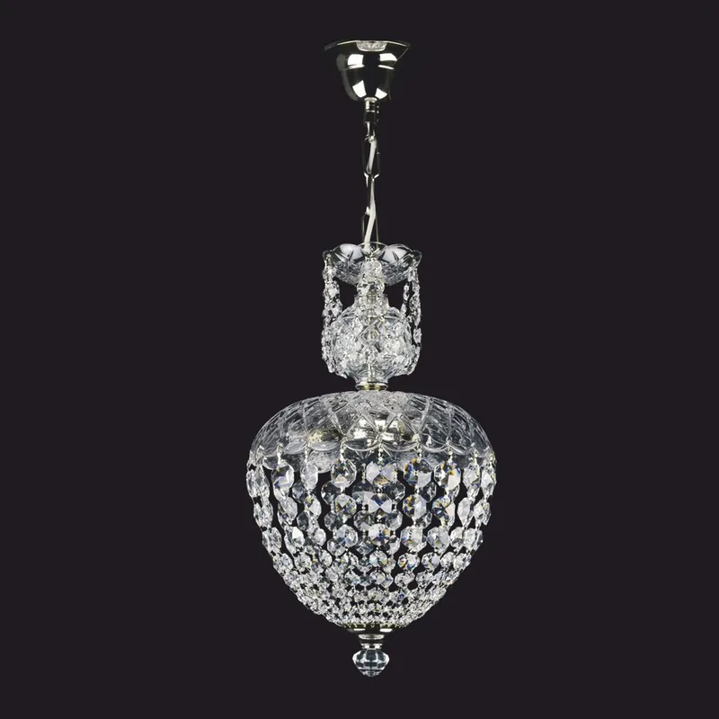 Nur Heute Casa Padrino Luxury Baroque Crystal LED Hanging Lamp Silver Ø 25 x H. 41 cm - Baroque Lights