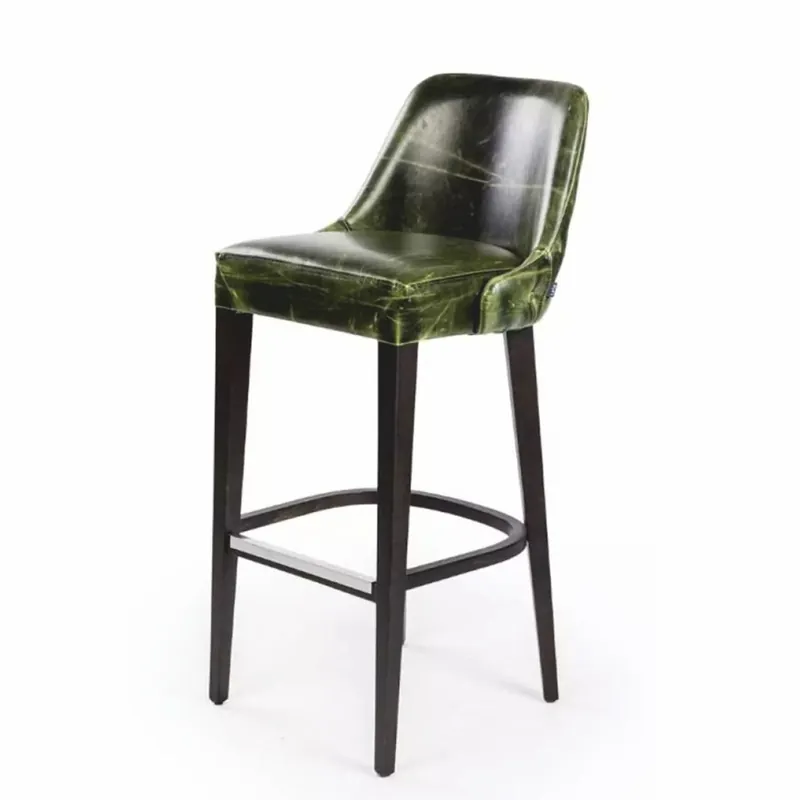 Sonderangebot Casa Padrino luxury faux leather bar chair vintage green / black / silver H. 106 cm - Hotel & bar furniture