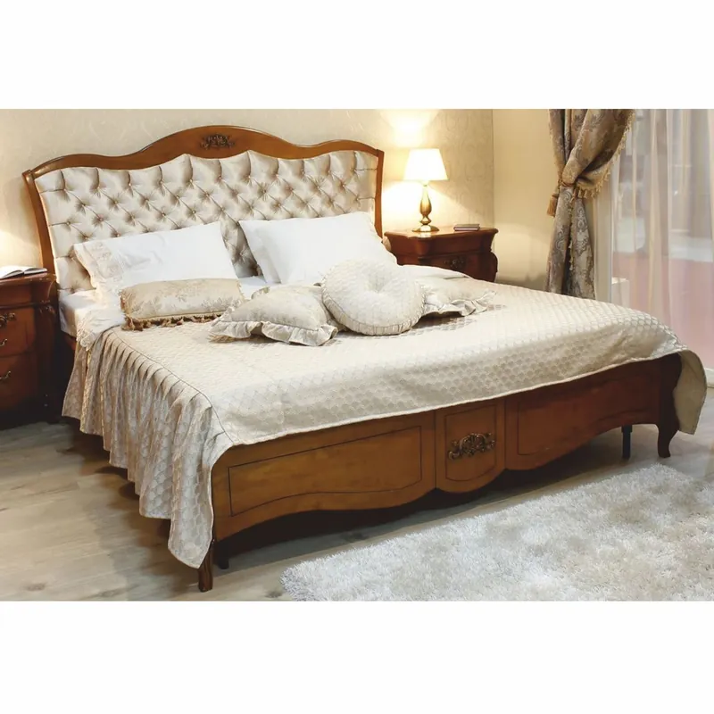 Casa Padrino luxury baroque solid wood double bed brown / gold - Baroque bedroom furniture Top-Angebot