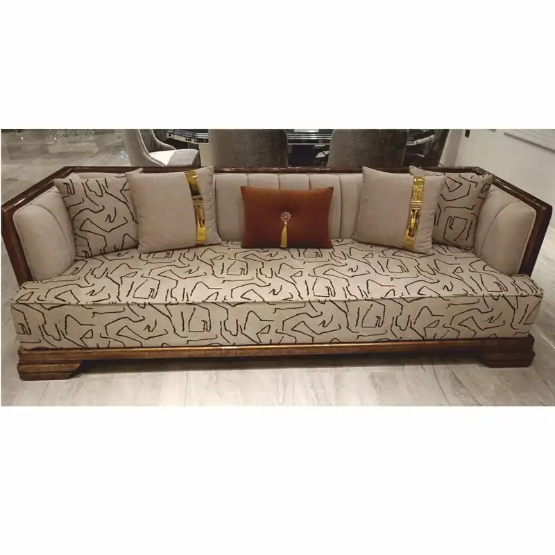 Angebot Casa Padrino Luxury Art Deco Sofa Gray / Brown / Gold 238 cm - Living Room Furniture