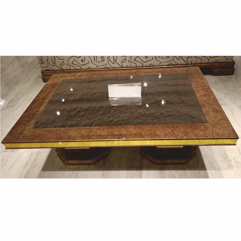 Casa Padrino luxury Art Deco coffee table brown / gold 119 cm - Living room furniture Jetzt Bestellen