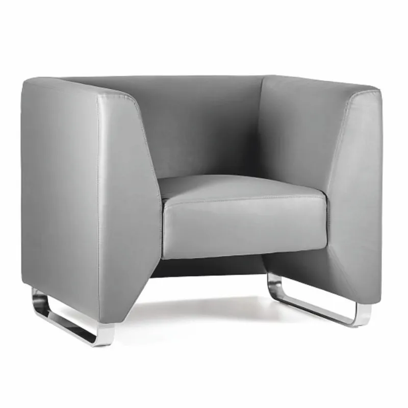 Casa Padrino luxury faux leather armchair gray / silver 91.5 cm - Luxury Interior Neu