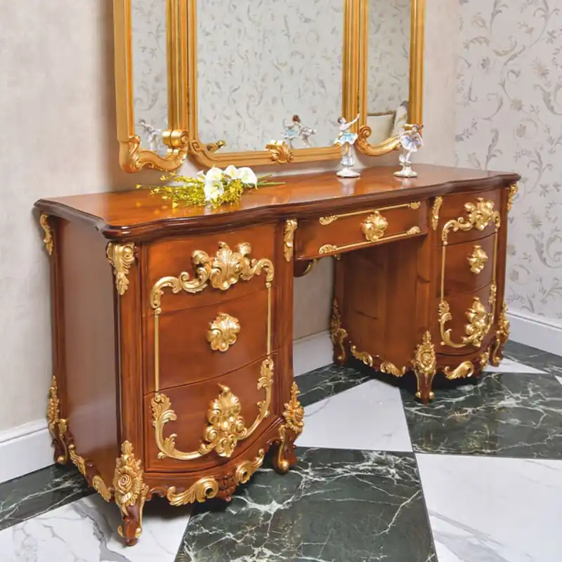 Casa Padrino luxury baroque dressing table brown / gold 170 cm - Made in Italy Jetzt Bestellen