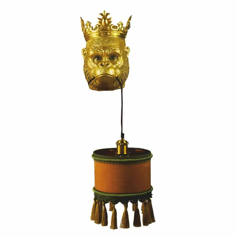 Heißes Angebot Casa Padrino luxury wall lamp monkey head with crown gold / brown / green H. 54 cm
