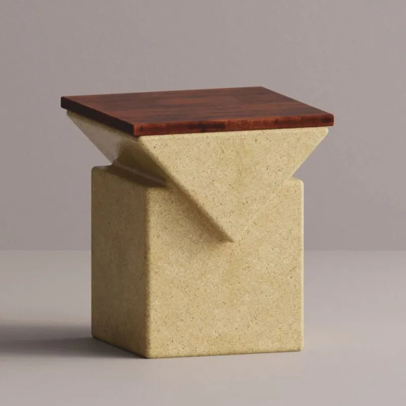 Sofort Bestellen Casa Padrino luxury stool yellow / dark brown 45 x 45 x H. 50 cm - Concrete furniture