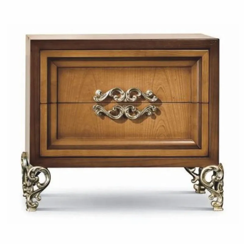 Casa Padrino luxury baroque bedside table dark brown / brown / silver 62.5 cm - Made in Italy Bestpreis