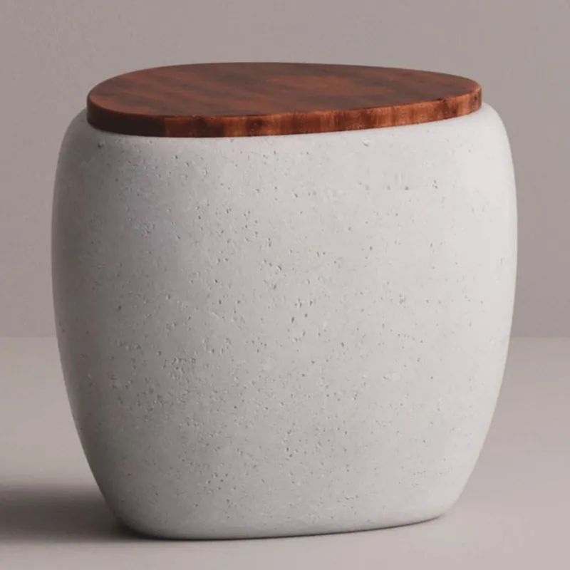 Casa Padrino luxury stool white / dark brown 55 x 48 x H. 47 cm - Concrete furniture Online Kaufen