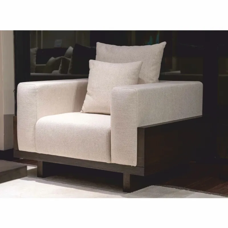 Casa Padrino luxury armchair cream / dark brown 100 cm - Living room & hotel furniture Schnäppchen