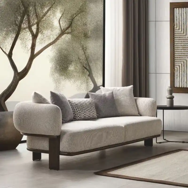 Preis Gesenkt Casa Padrino luxury living room & hotel sofa light gray / dark brown 230 cm - Luxury furniture