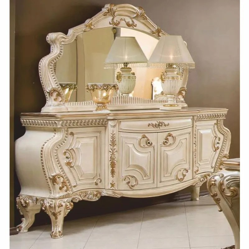 Wochenendangebot Casa Padrino luxury baroque sideboard with mirror cream / gold - Baroque style furniture