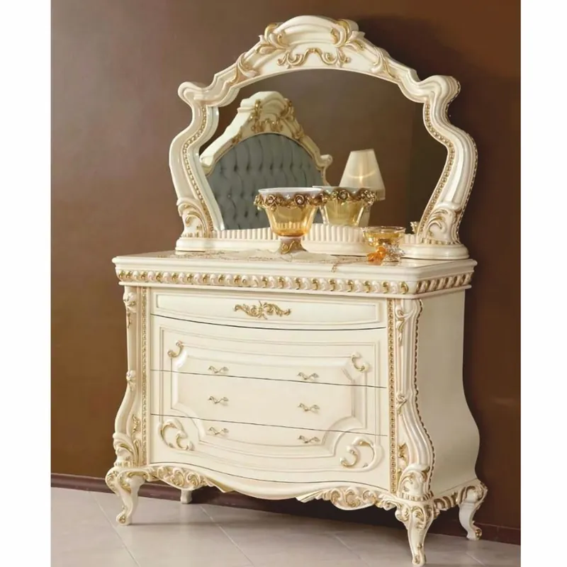 Casa Padrino luxury baroque chest of drawers with mirror cream / gold - Bedroom furniture Heißes Angebot