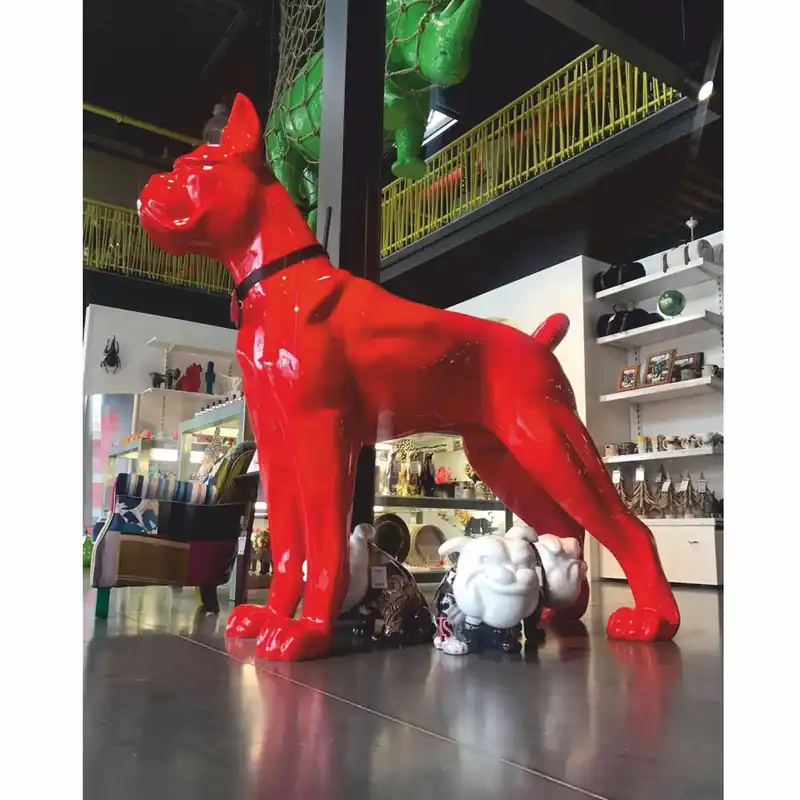 Casa Padrino XXL decorative sculpture boxer dog red 190 x H. 180 cm - Huge garden figure Neue Kollektion