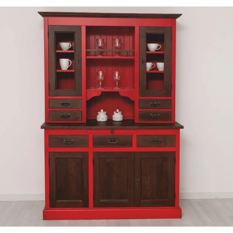 Schneller Versand Casa Padrino country style dining room cabinet red / dark brown 138 x 50 x H. 197 cm - Dining room furniture