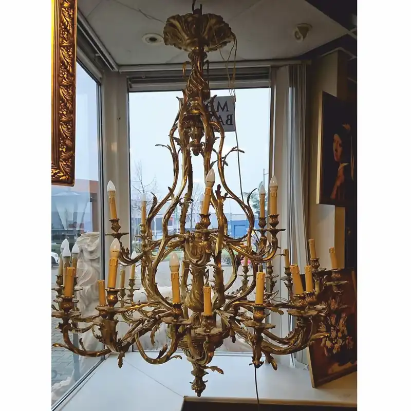 Begrenztes Angebot Casa Padrino luxury baroque bronze chandelier antique bronze Ø 145 x H. 180 cm - Baroque furniture