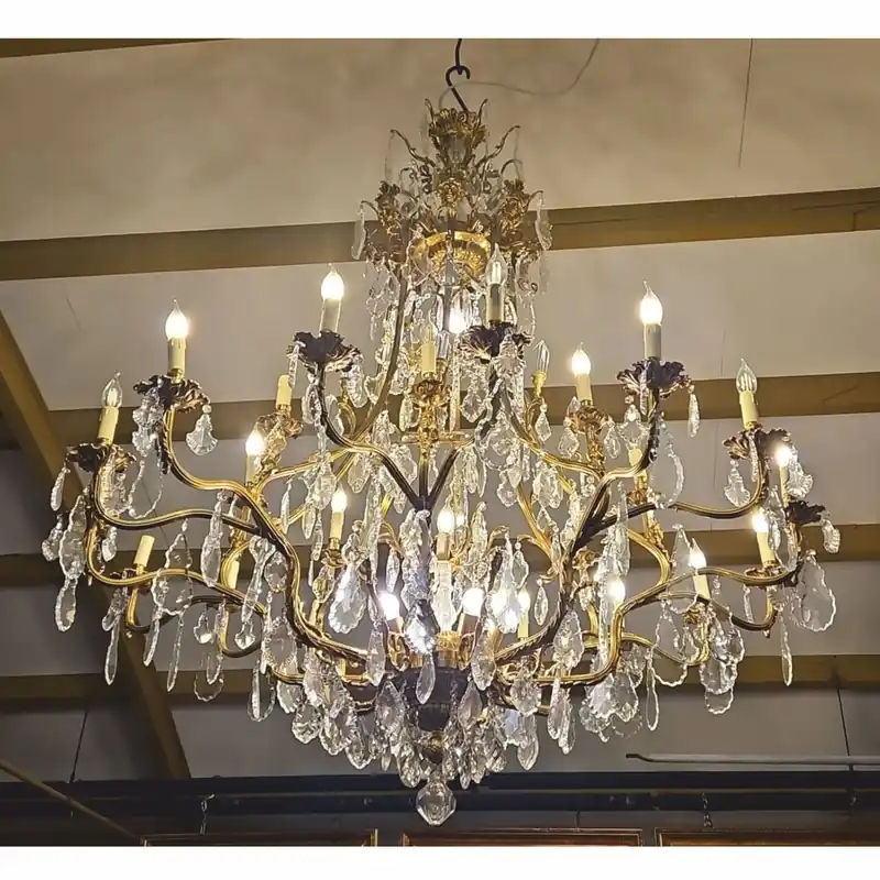 Schneller Versand Casa Padrino Luxury Baroque Crystal Chandelier Antique Bronze Ø 160 x H. 175 cm - Baroque Furniture