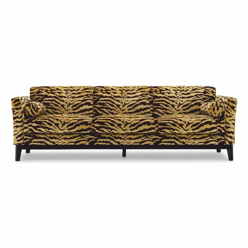 Casa Padrino luxury sofa with tiger pattern yellow / brown / black 239 cm - Living room & hotel furniture Begrenztes Angebot