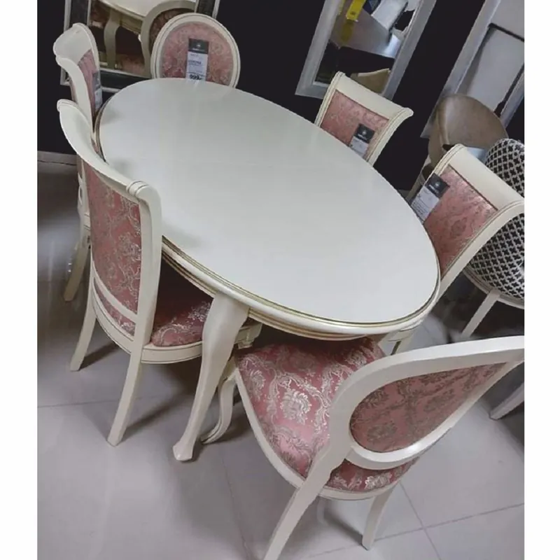 Casa Padrino luxury Art Nouveau dining set pink / cream - Dining room furniture Heißes Angebot