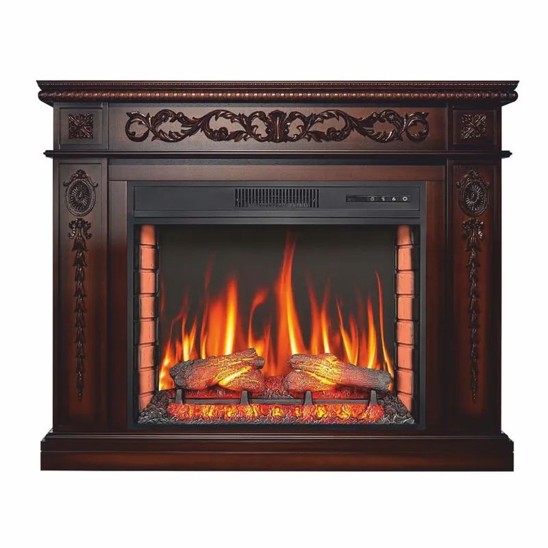 Casa Padrino baroque LED electric fireplace dark brown 113 x 31 x H. 92.2 cm - Baroque furniture Günstig